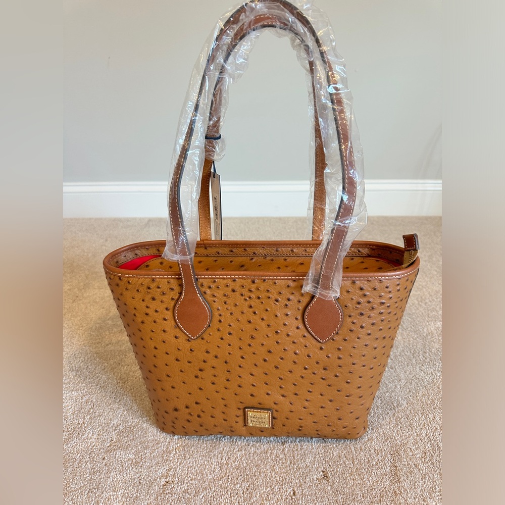 Dooney & Bourke Large Ostrich Tote - Caramel